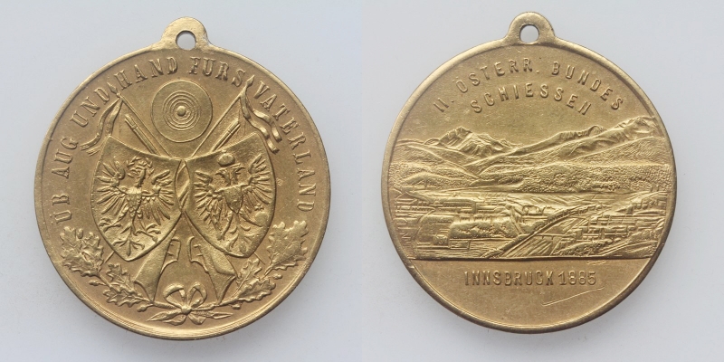 Tirol Innsbruck Schützenmedaille Messing 1885