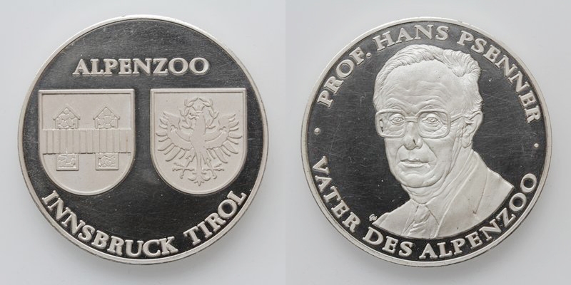 Tirol Alpenzoo Innsbruck Medaille o.J. Hans Psenner (ca. 1980) PP