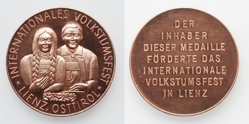 Osttirol Lienz Medaille Verband f. Volkstumspflege o.J. PP