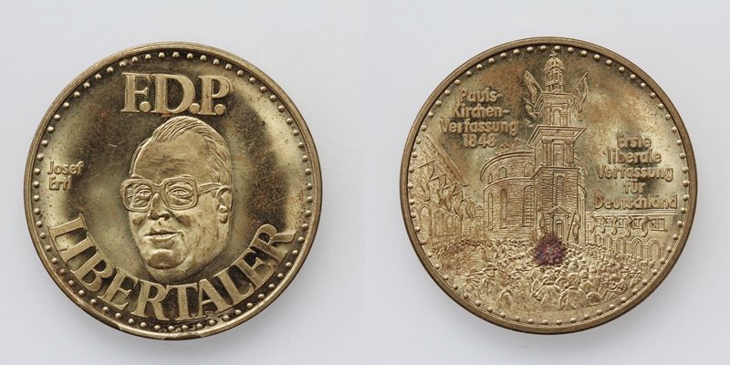 FDP Medaille Josef Ertl Libertaler o.J. Erste Verfassung