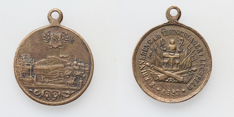 Bayern AE-Medaille Erinnerung Übungslager Lechfeld 1883