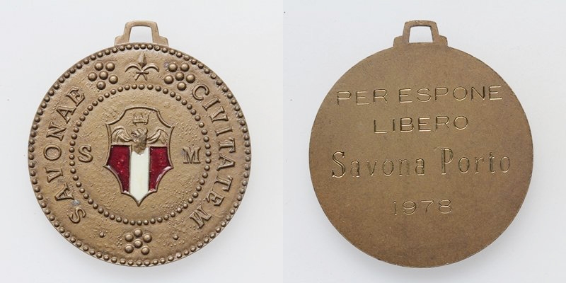 Italien Medaille Savona Porto 1978 per espone libero