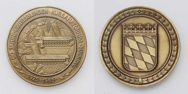 AE-Medaille Söcking 1985 60 Jahre Kriegsblinden Kursanatorium