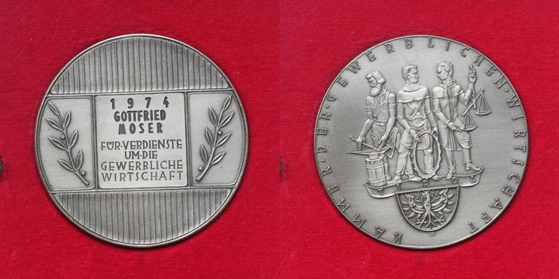 Tirol Medaille Gottfried Moser 1974 für Verdienste