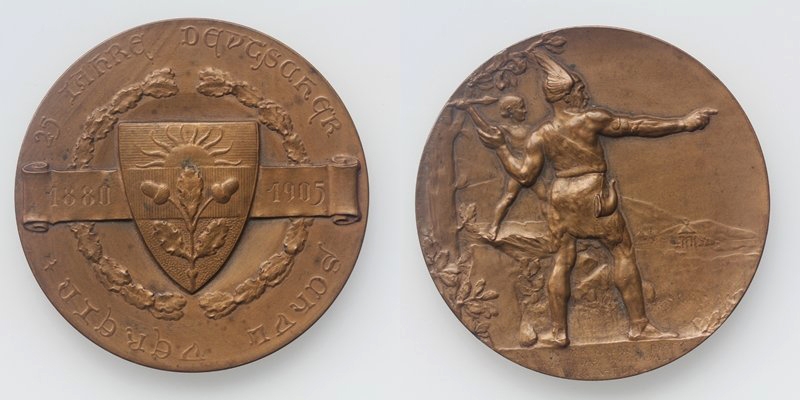 Bronze Medaille 1905 25 Jahre deutscher Schulverein