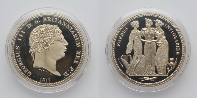 Vergoldete AE-Medaille Georg III. o.J. (1817)