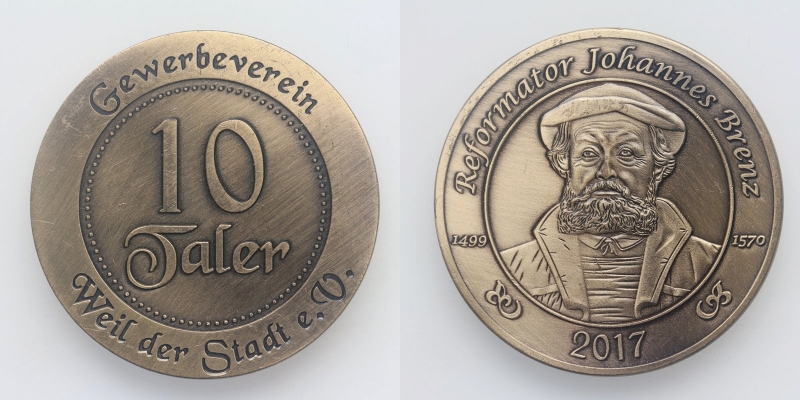 AE-Medaille 10 Taler 2017 Weil der Stadt e.V.