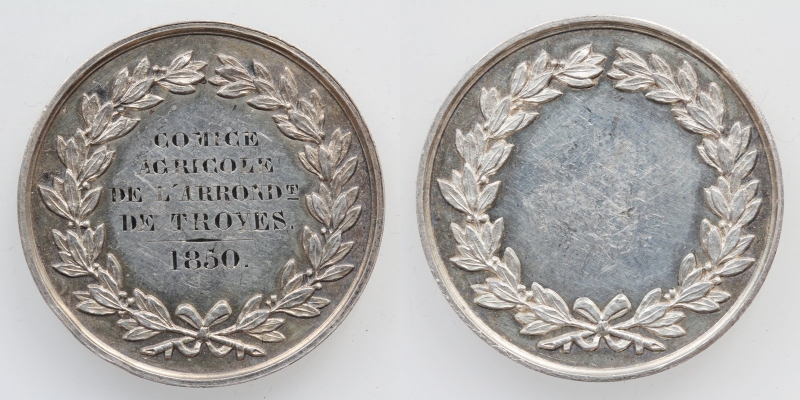 Frankreich AG-Medaille 1850 agricole de l'arrond de Troyes