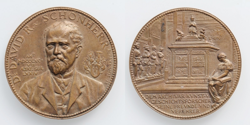 Tirol AE-Medaille 1897 Dr. David Ritter von Schönherr Innsbruck