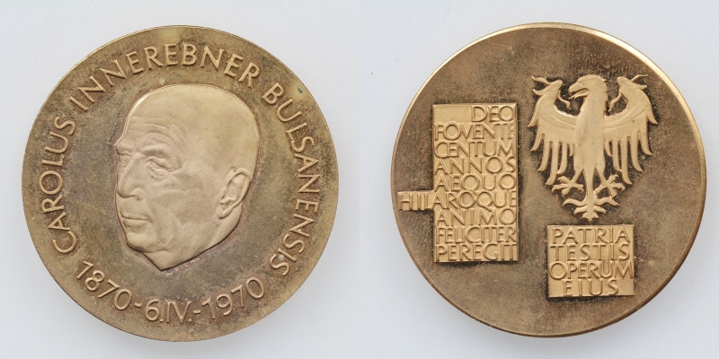 Tirol AE-Medaille Karl Innerebner 06.04.1870-1970