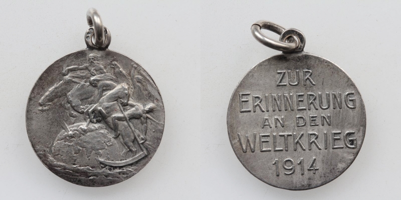 Kleine Silbermedaille zur Erinnerung an den Weltkrig 1914