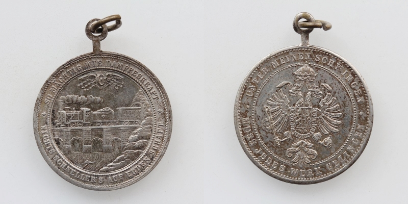 AE-Medaille versilbert Franz Joseph I. 1848-1916 Wiener Staatsbahn o.J.