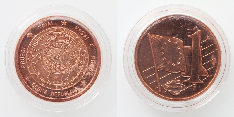 Tschechien Euro PROBE-SPECIMEN 1 Cent 2003 PP