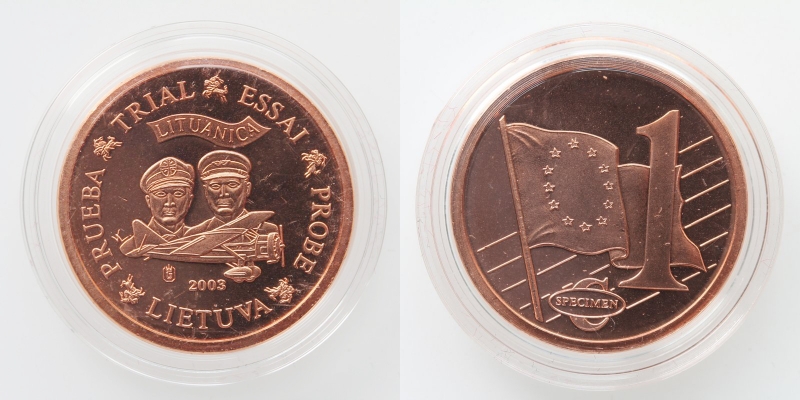 Litauen Euro PROBE-SPECIMEN 1 Cent 2003 PP