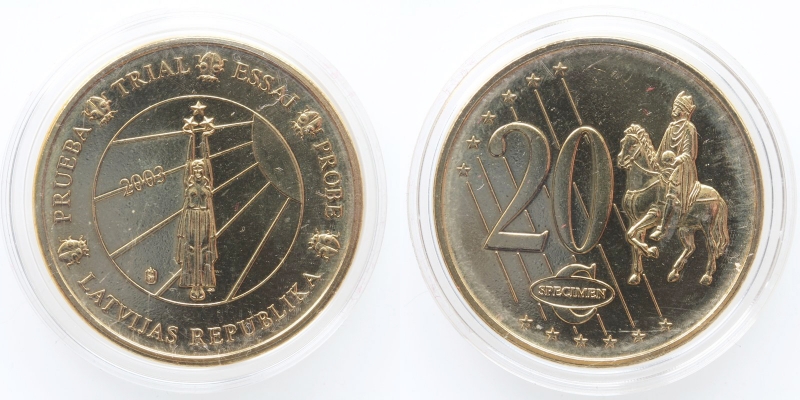 Lettland Euro PROBE-SPECIMEN 20 Cent 2003 PP