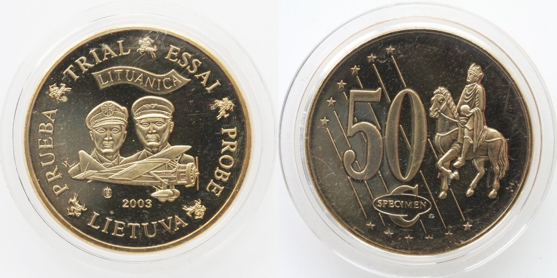 Litauen Euro PROBE-SPECIMEN 50 Cent 2003 PP