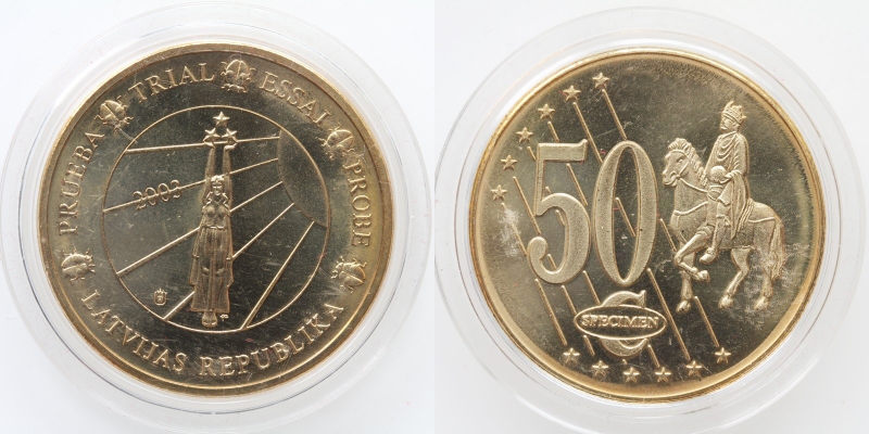 Lettland Euro PROBE-SPECIMEN 50 Cent 2003 PP