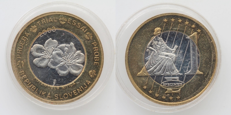 Slowenien Euro PROBE-SPECIMEN 1 Euro 2003 PP Bimetall