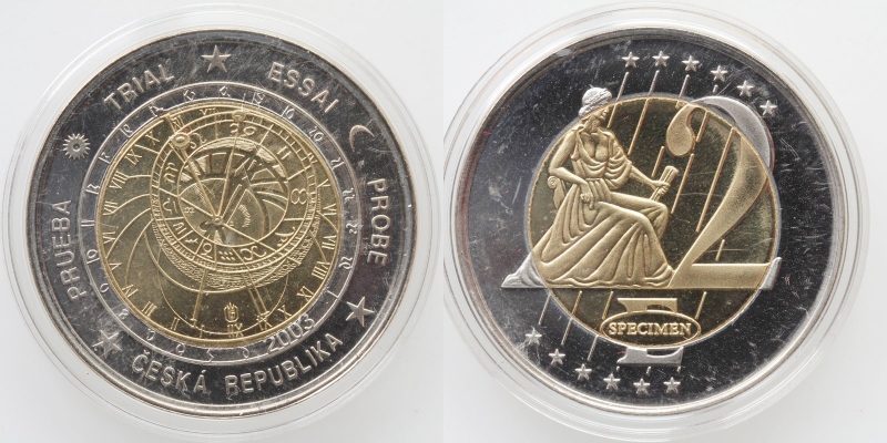 Tschechien Euro PROBE-SPECIMEN 2 Euro 2003 PP Bimetall