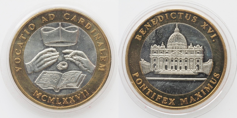 Vatikan Benedikt XVI. Bimetall Medaille 1977