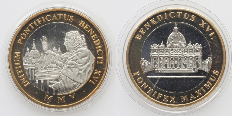 Vatikan Benedikt XVI. Bimetall Medaille 2005