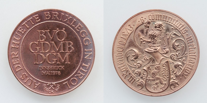 Tirol-Brixlegg AE-Medaille BVÖ GDMB DGM 1978 Innsbruck