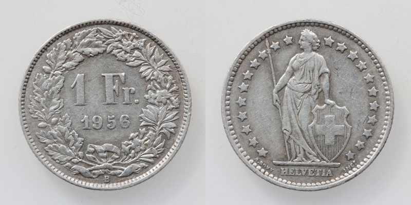 Schweiz 1 Franken 1956 B