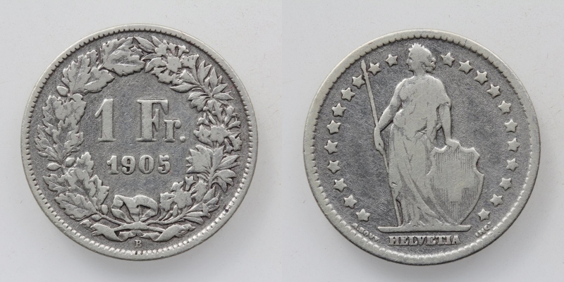 Schweiz 1 Franken 1905 B