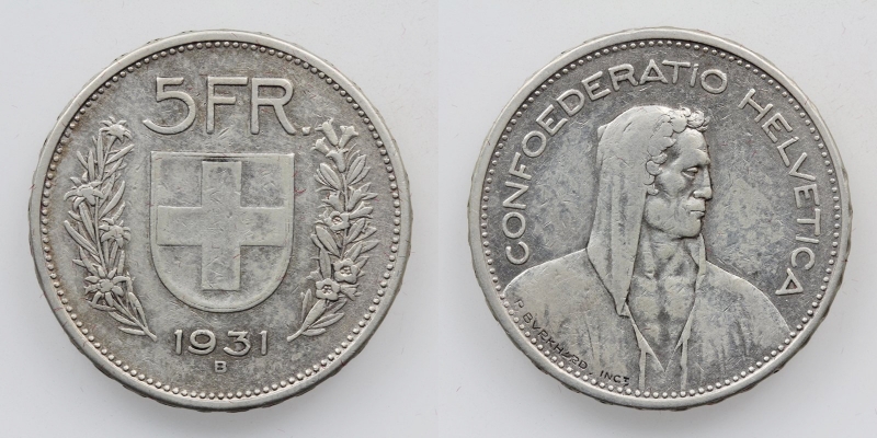 Schweiz 5 Franken 1931 B