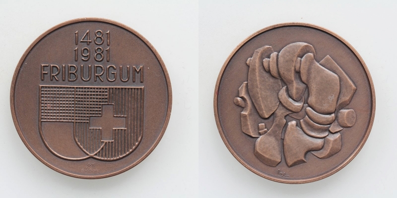 Schweiz AE-Medaille Friburgum 1481-1981