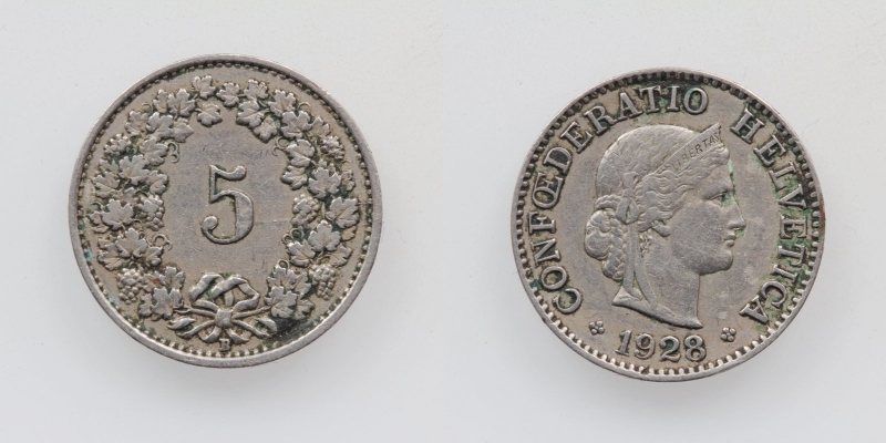 Schweiz 5 Rappen 1928 B