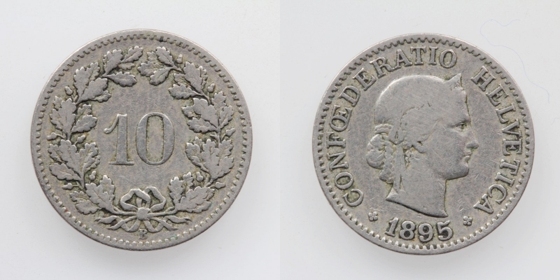 Schweiz 10 Rappen 1895 B