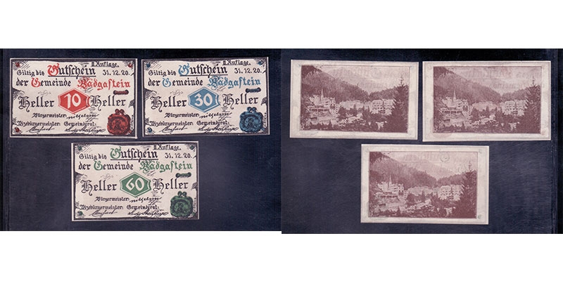 Salzburg Gutschein Gemeinde Bad Gastein 1920 II. Auflage