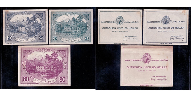 OÖ Notgeld Marktgemeinde Klamm 1920