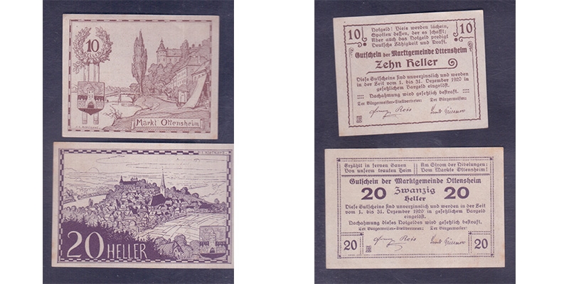 OÖ Notgeld Marktgemeinde Ottensheim 1920