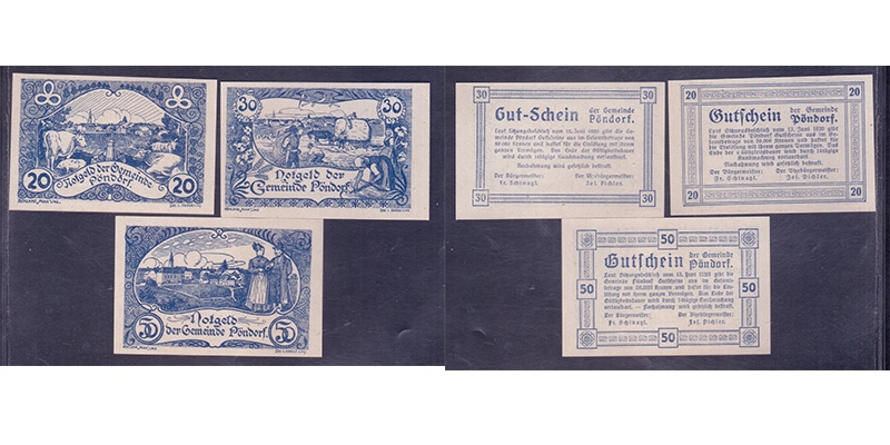 OÖ Notgeld Gemeinde Pöndorf 1920