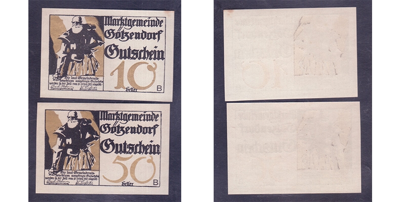 NÖ Gutschein Marktgemeinde Götzendorf 1920 Gold