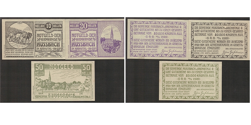 OÖ Notgeld Gemeinde Nussbach im Kremstal 1920