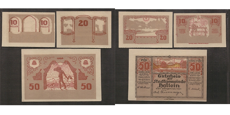 Salzburg Notgeld Stadtgemeinde Hallein 1920 ohne Druck