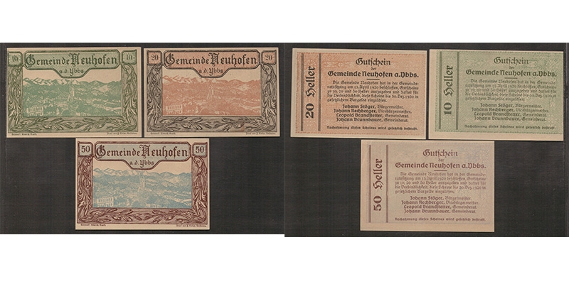 NÖ Gutschein Gemeinde Neuhofen a/d Ybbs 1920 10 Heller