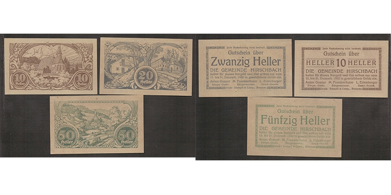 OÖ Gutschein Gemeinde Hirschbach 1920