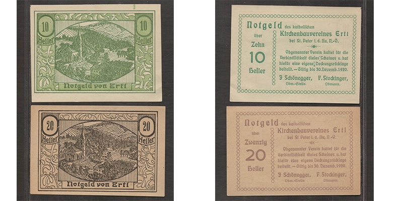 NÖ Notgeld Privat Ertl 1920 Katolischer Kirchenbauverein