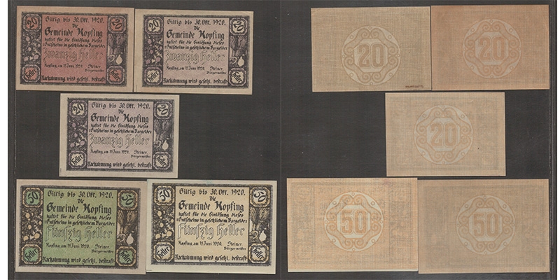 OÖ Notgeld Gemeinde Kopfing 1920