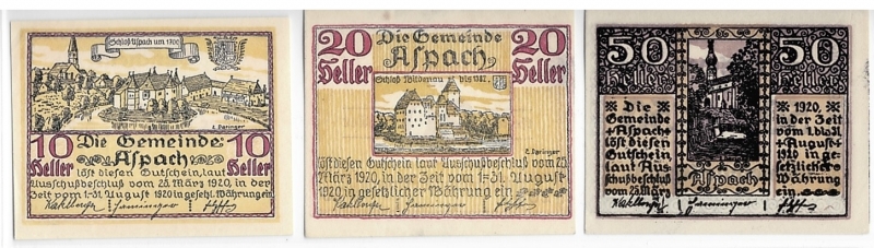 OÖ Notgeld Gemeinde Aspach 1920