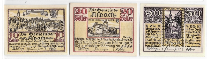 OÖ Notgeld Gemeinde Aspach 1920