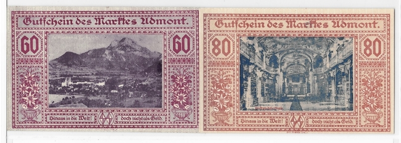 Steiermark Gutschein des Markts Admont 1920