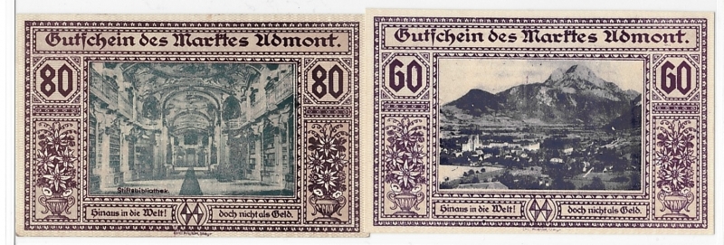 Steiermark Gutschein des Markts Admont 1920