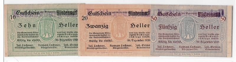 NÖ Gutschein Gemeinde Blindenmarkt 1920 Kottingburgstall