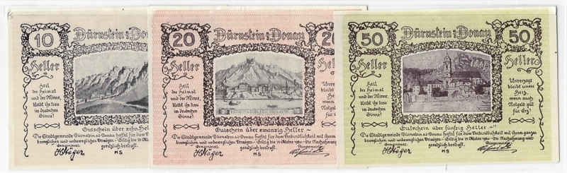 NÖ Notgeld Stadtgemeinde Dürnstein 1920