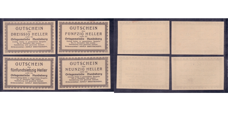 OÖ Notgeld Hundsberg 1920 gelb